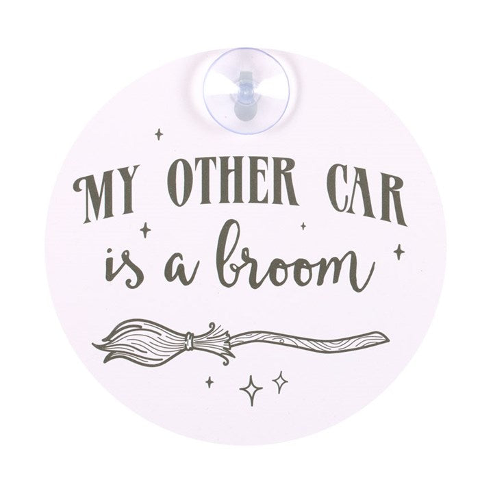 Autofensterschild My other car is a broom Witch