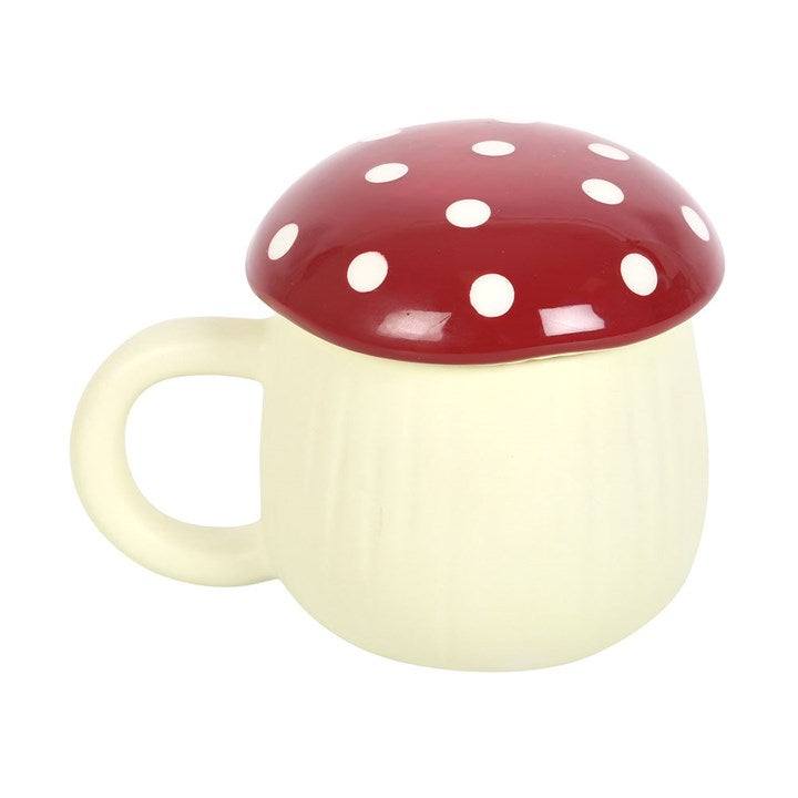Tasse mit Deckel Fliegenpilz Cottagecore Pilz