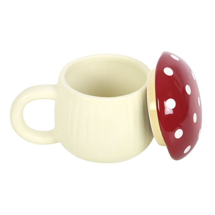 Tasse mit Deckel Fliegenpilz Cottagecore Pilz