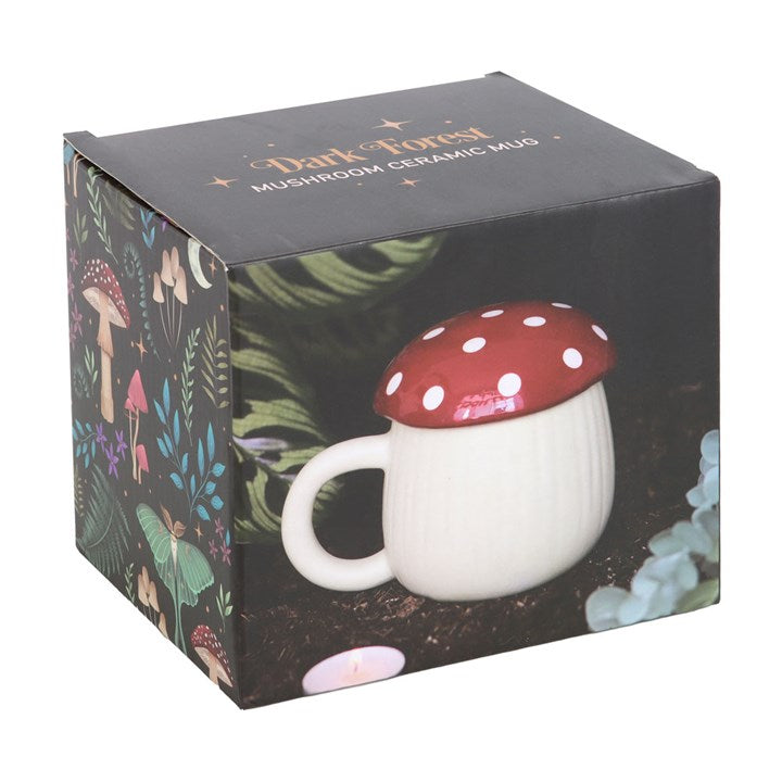 Tasse mit Deckel Fliegenpilz Cottagecore Pilz