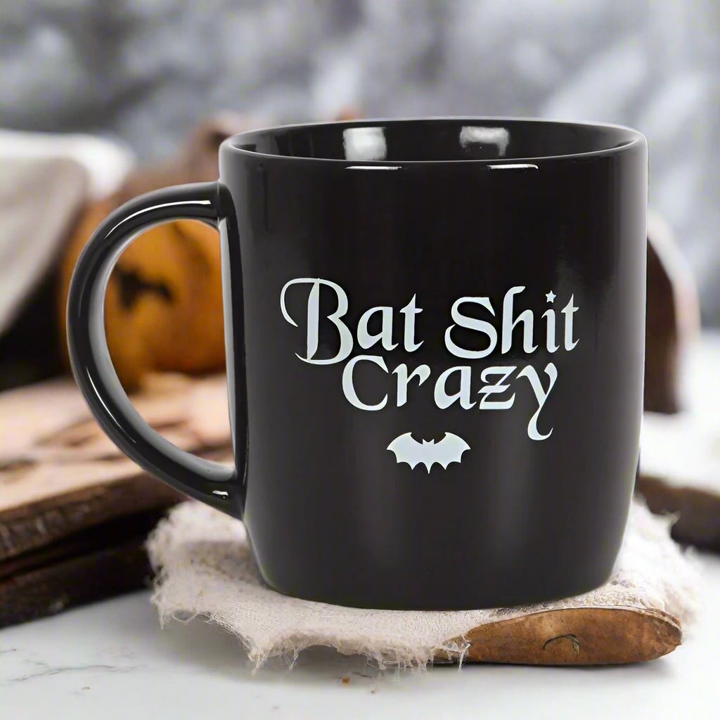 Tasse Bat shit crazy schwarz Becher