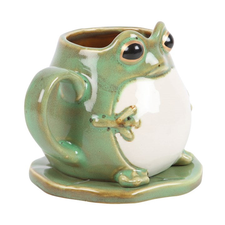 Tasse Frosch mit Seerosenblatt cottagecore