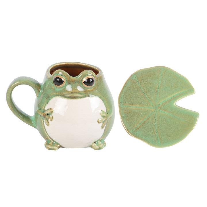Tasse Frosch mit Seerosenblatt cottagecore