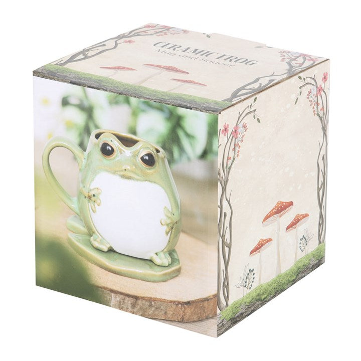 Tasse Frosch mit Seerosenblatt cottagecore