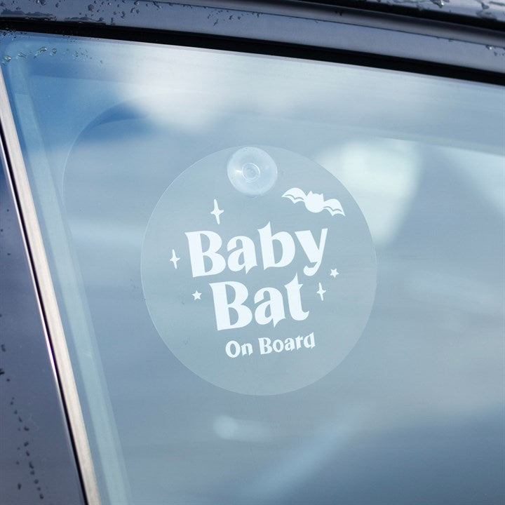 Baby Bat on Board Autofensterschild schwarz gothic Mum