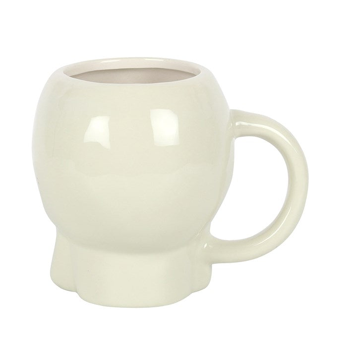 Tasse Totenkopf Becher weiß