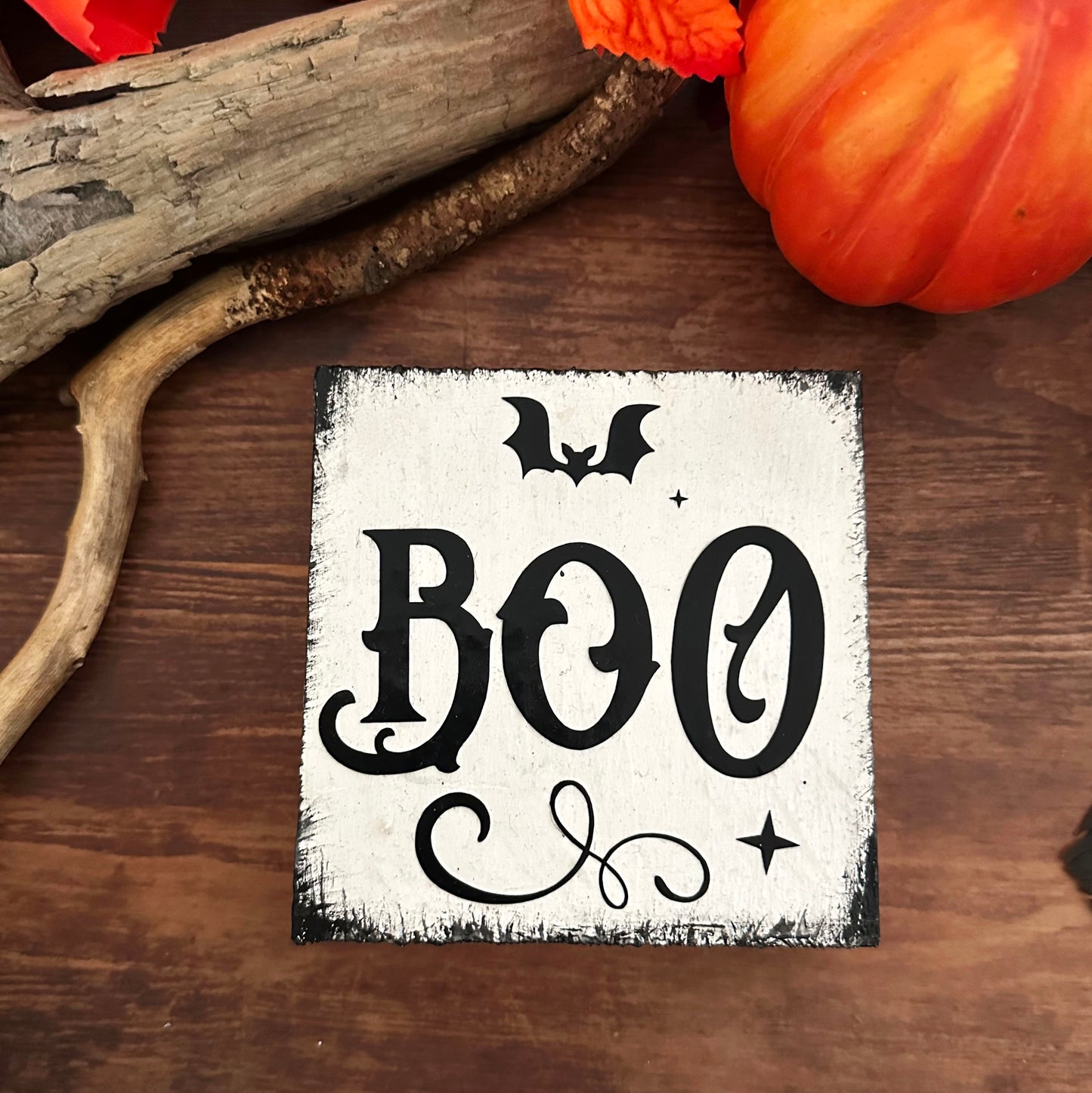 Mini Holzschild BOO!