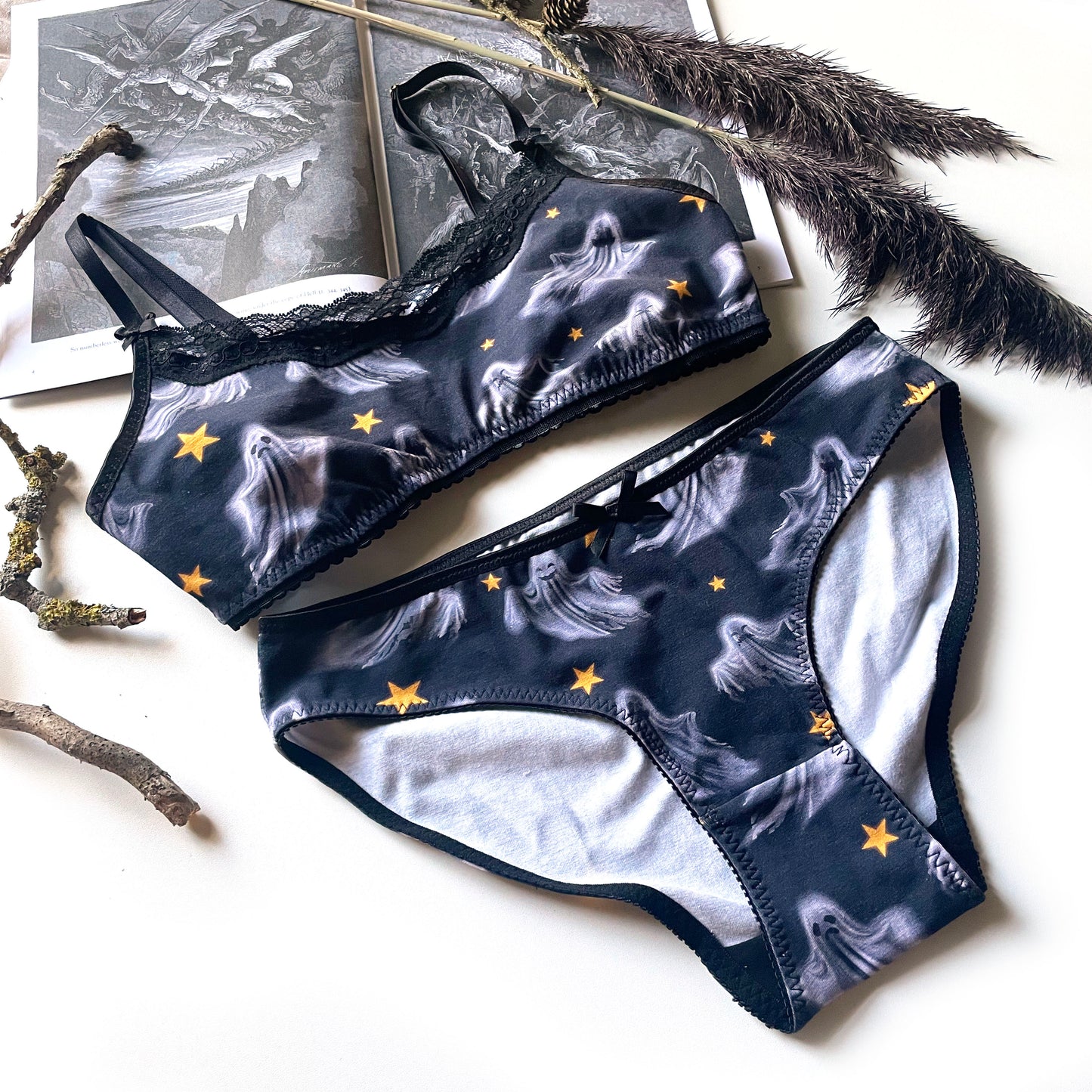 Bralette Soft BH aus Jersey Geister Halloween