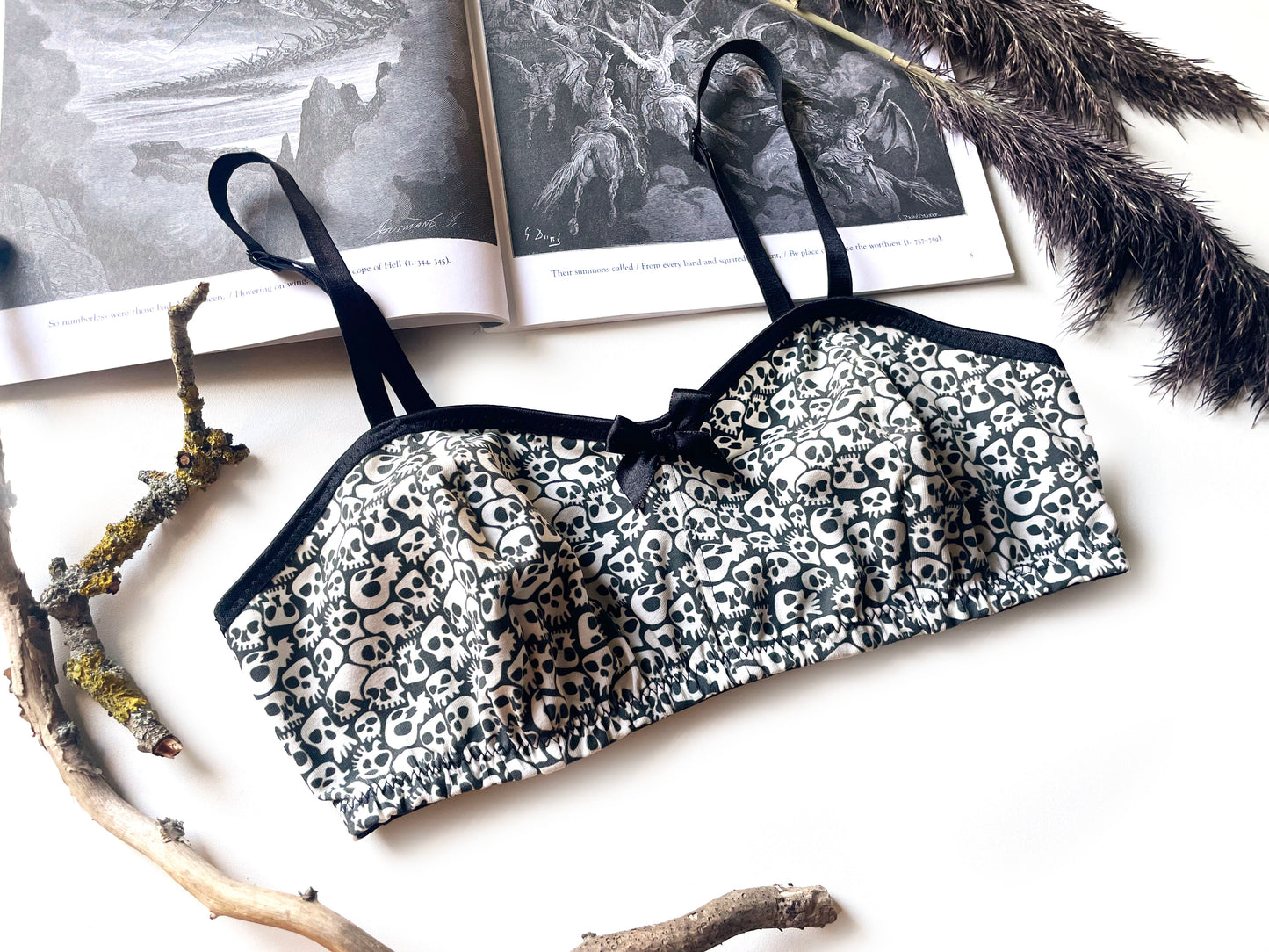 Bralette Soft BH aus Jersey SKULLS