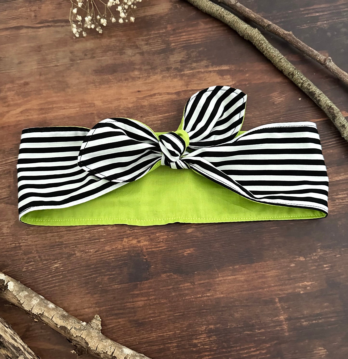 Haarband Rockabilly Graveyard glow Streifen