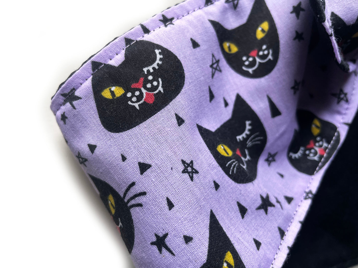 Haarband Halloween schwarze Katze Bandana Rockabilly lila