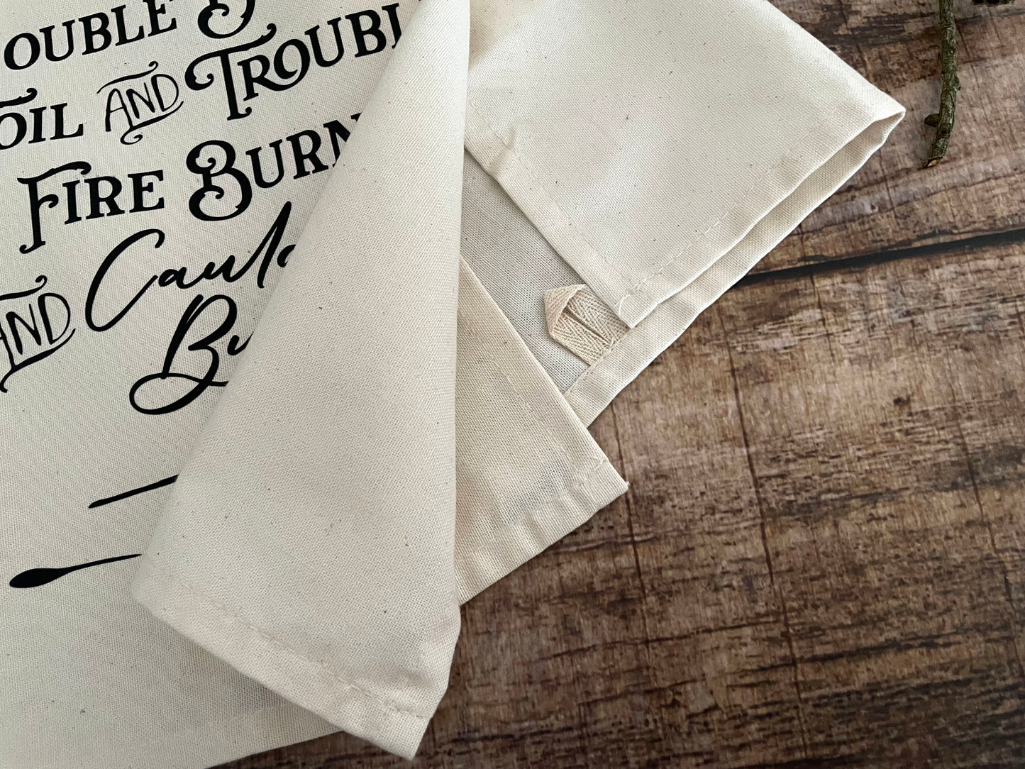 Tea towel Geschirrtuch Double Trouble Kitchen Witch natur