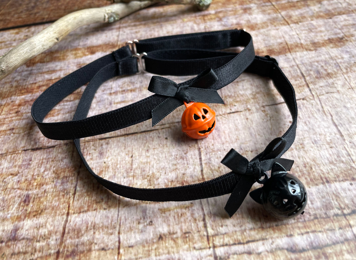 Choker Kürbis Glöckchen Halsband schwarz Halloween