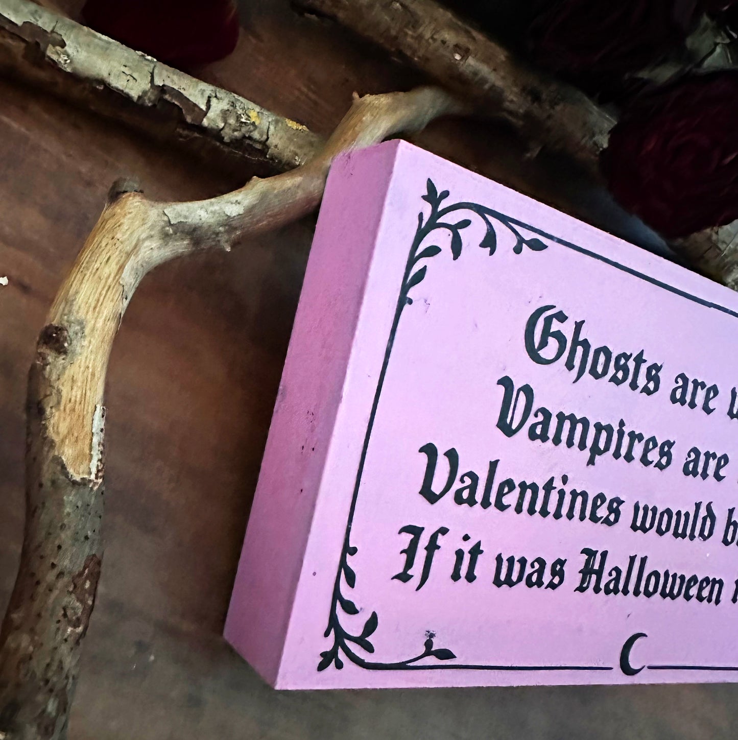 Valloween Dekoschild – Gothic Valentinstags Deko