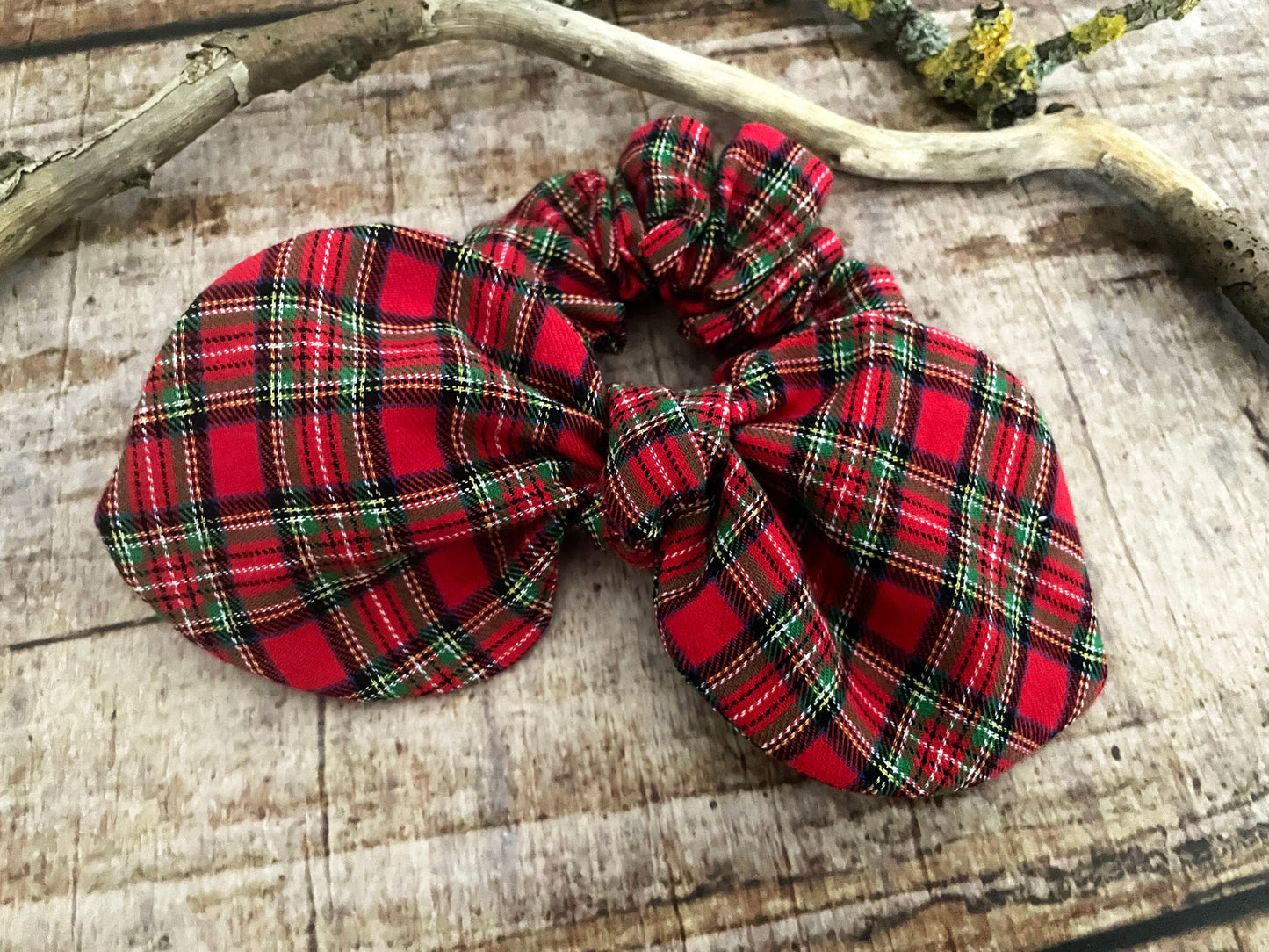 Scrunchie mit Schleife Tartan Haargummi Schottenkaro