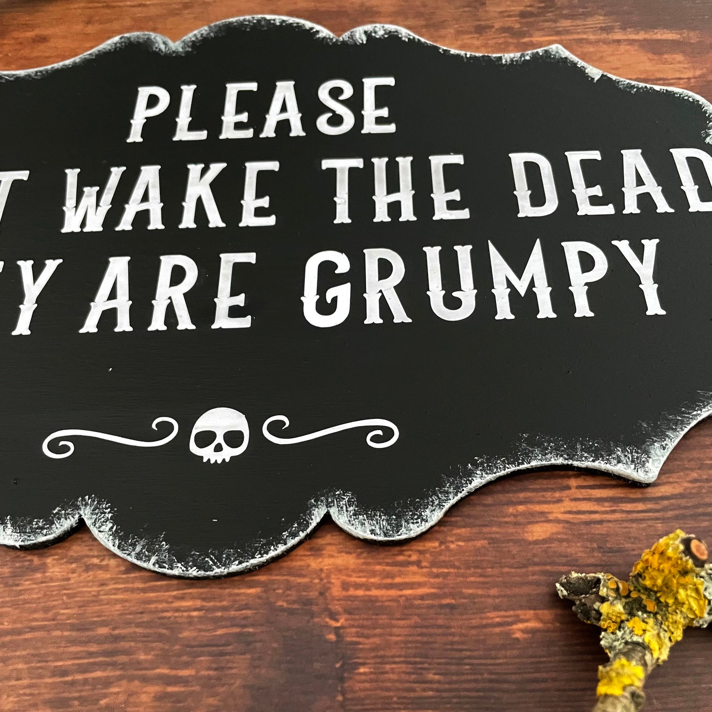 Holzschild zum Hinhängen Wanddeko Don't wake the dead
