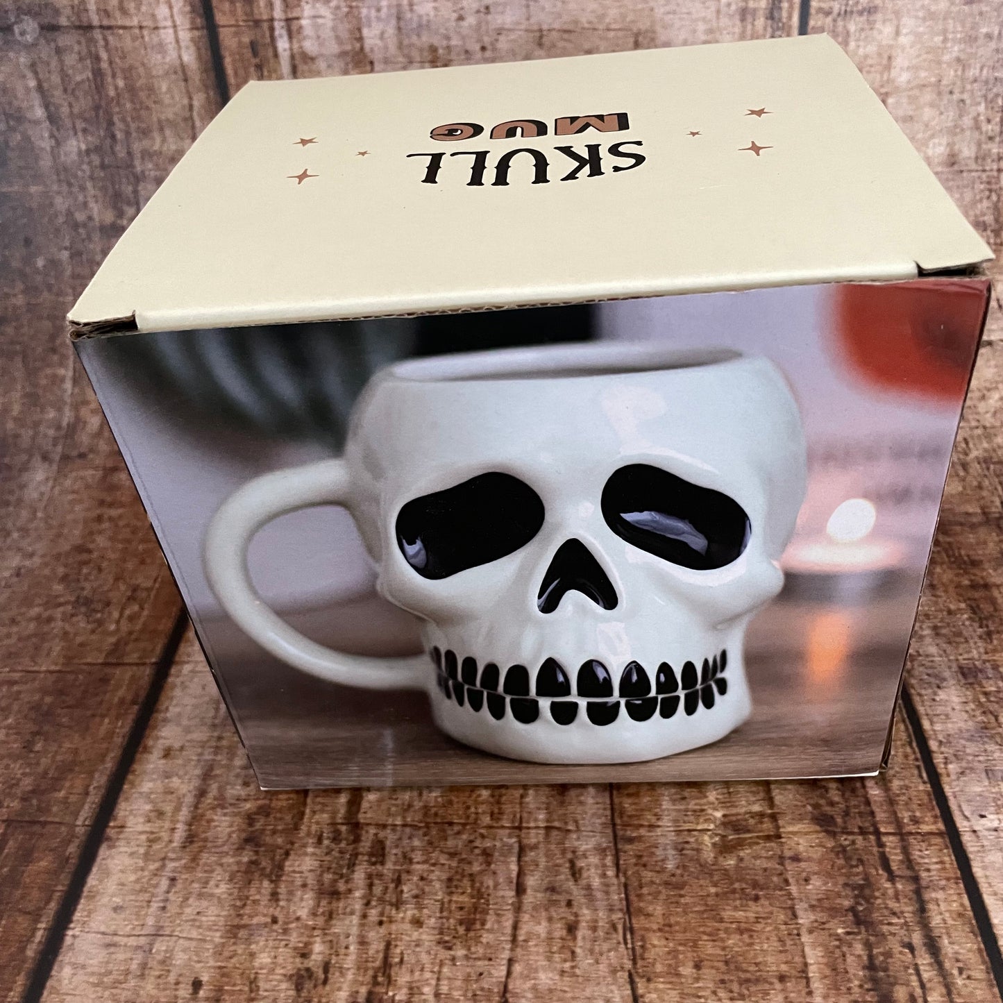 Tasse Totenkopf Becher weiß