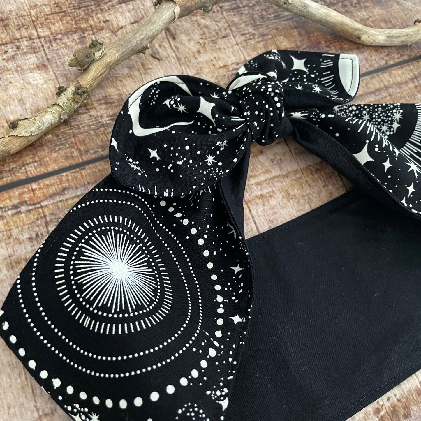 Haarband Rockabilly Occult Stars schwarz glow in the dark