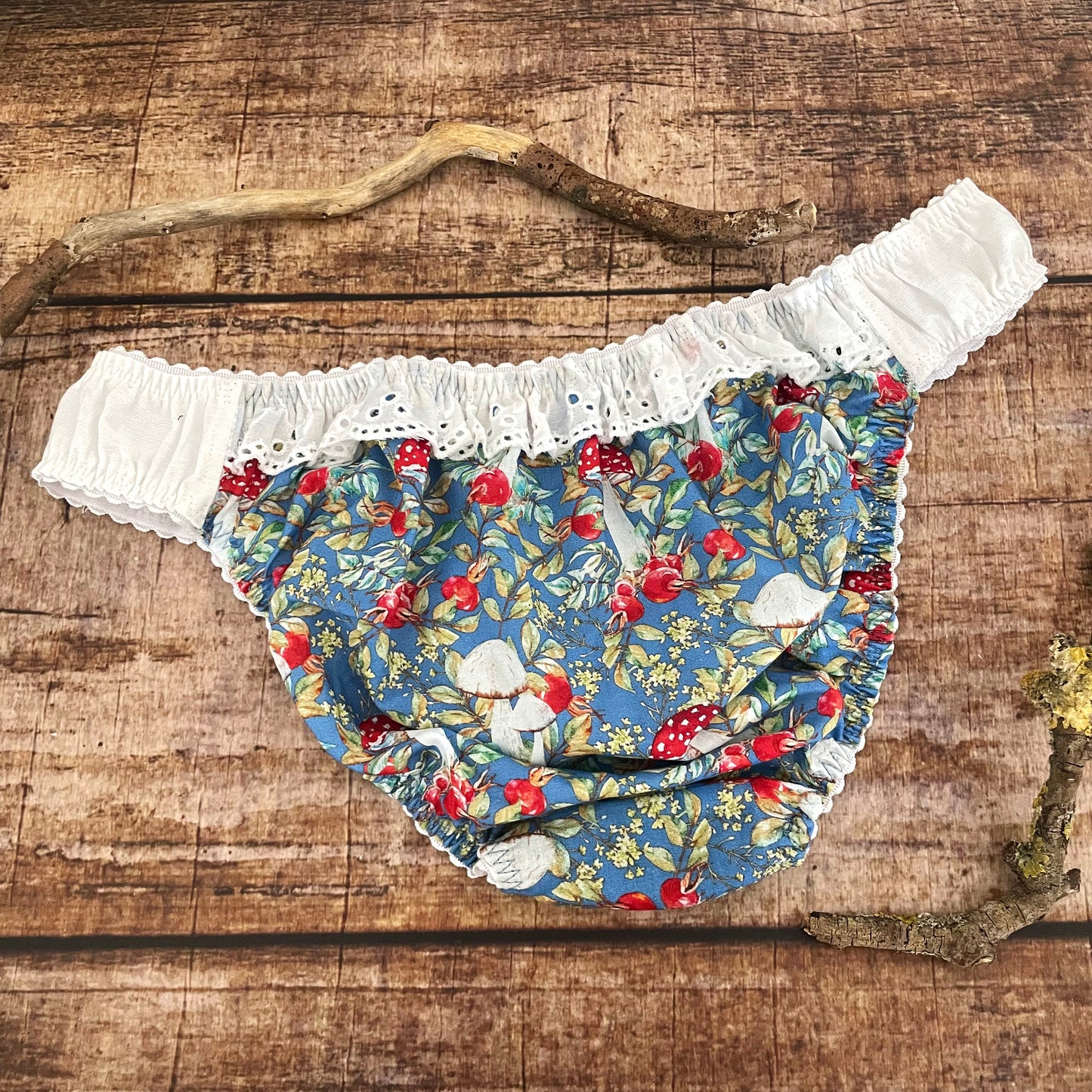 Slip Low Panty Fliegenpilz Cottagecore Baumwolle