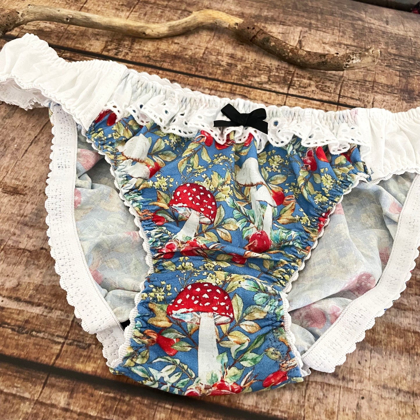 Slip Low Panty Fliegenpilz Cottagecore Baumwolle