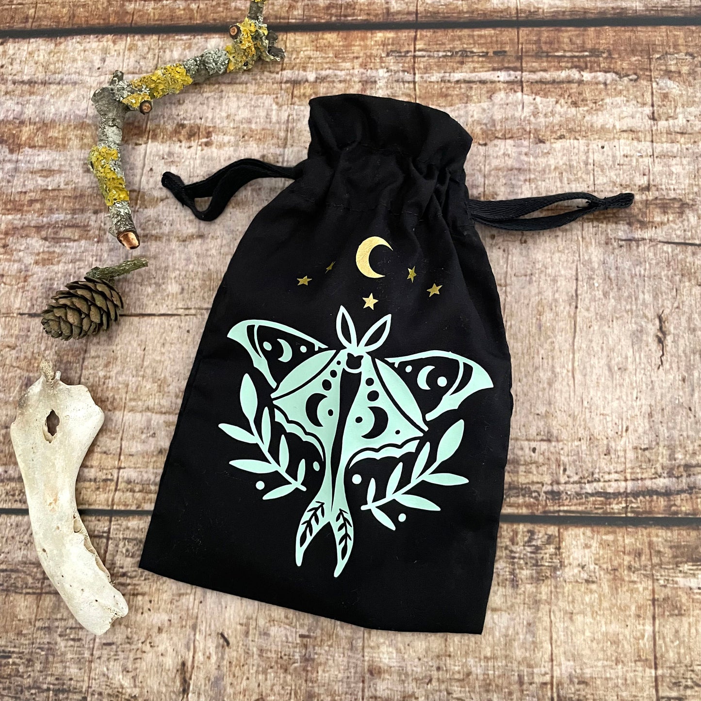 Schmuckbeutel Tarotbeutel Midnight Luna moth