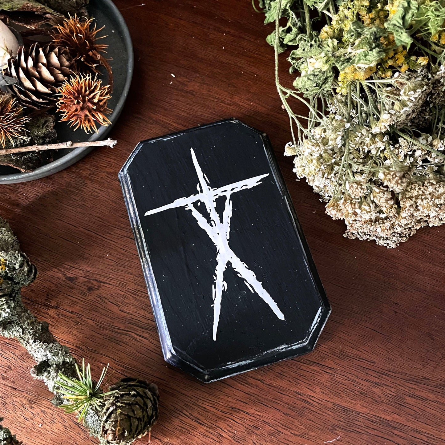 Holzschild zum Hinhängen Witch Stick man Tswanas