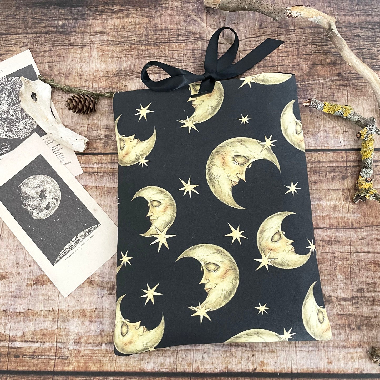 Buchtasche Buchhülle Mond A5 Cottagecore