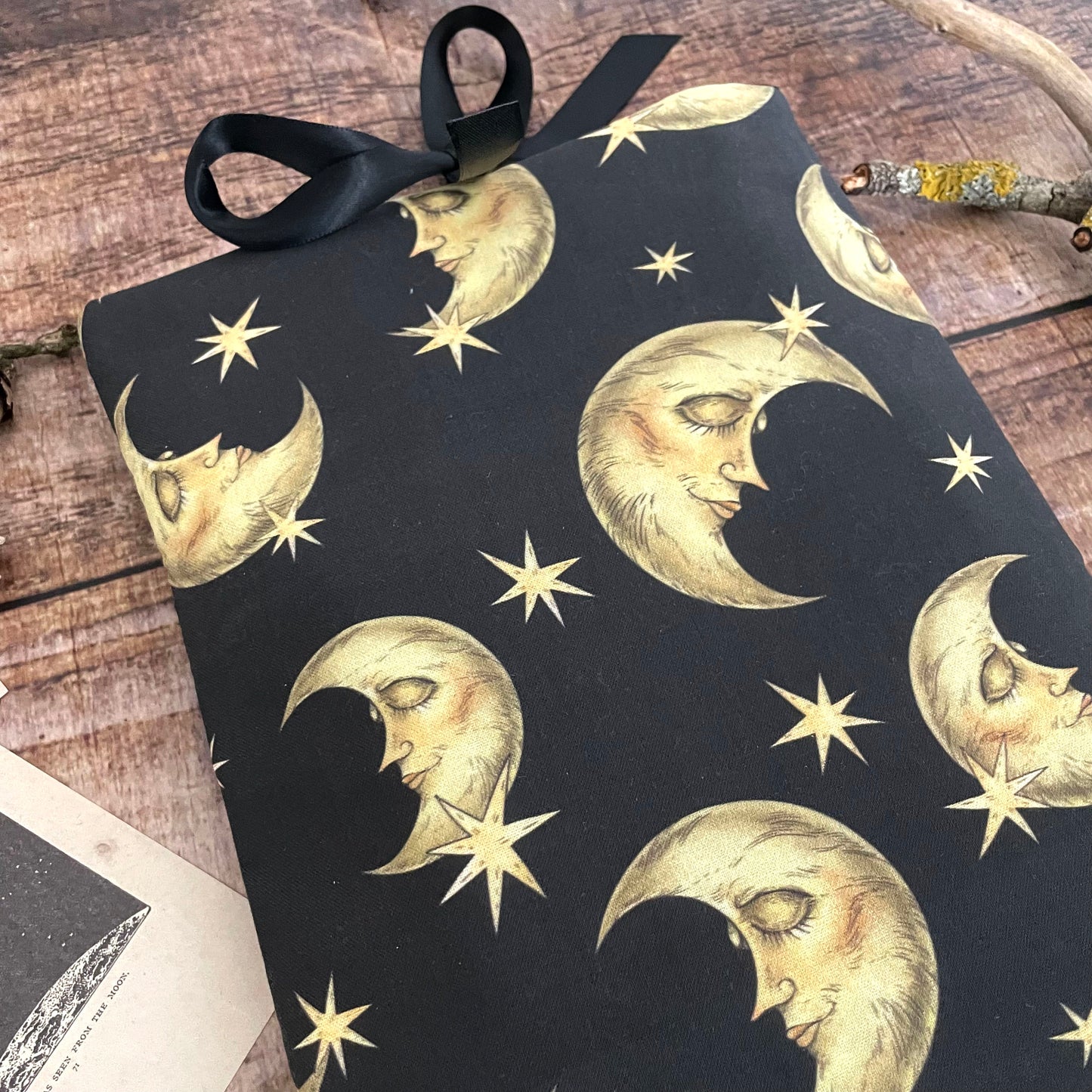 Buchtasche Buchhülle Mond A5 Cottagecore