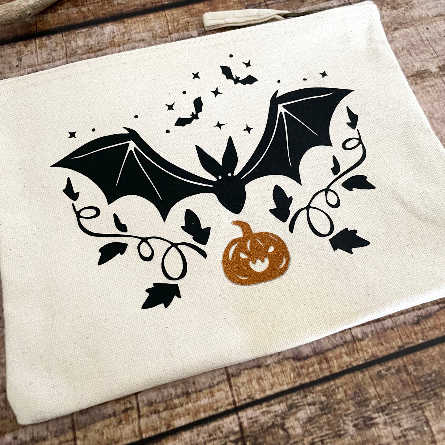Kosmetiktasche Fledermaus Kulturbeutel natur Halloween