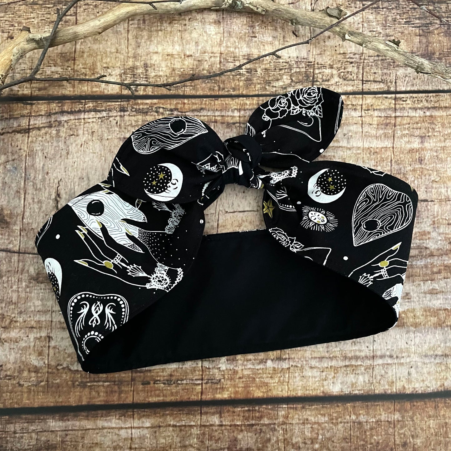 Haarband Occult Spirit board Bandana Rockabilly schwarz gothic