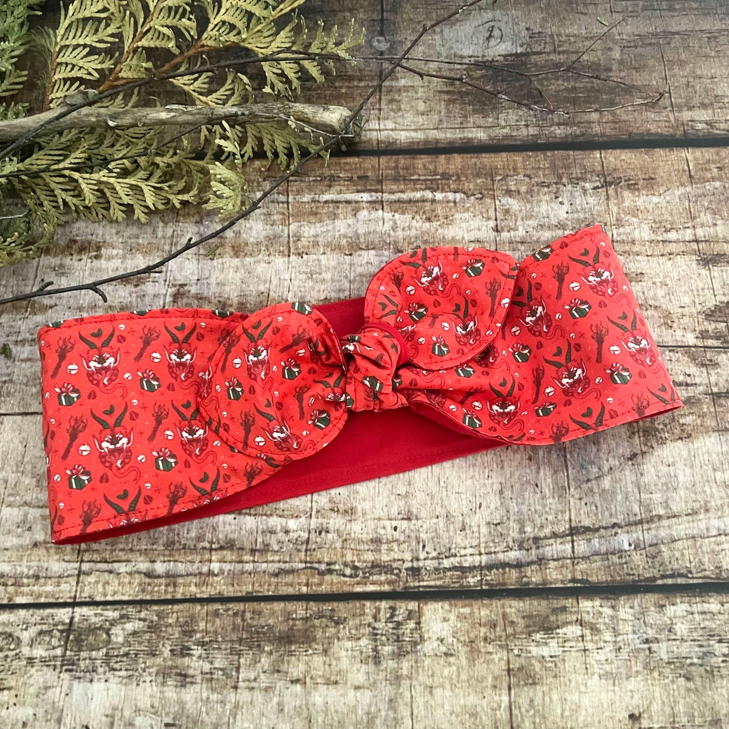 Haarband Krampus Creepmas Bandana Rockabilly Weihnachten rot