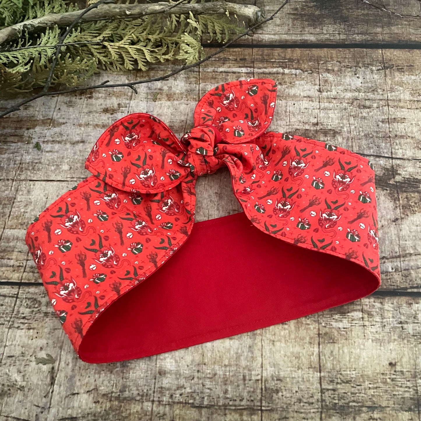 Haarband Krampus Creepmas Bandana Rockabilly Weihnachten rot