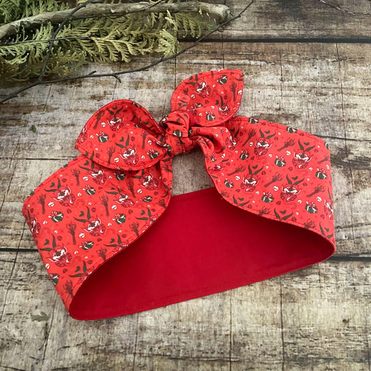 Haarband Krampus Creepmas Bandana Rockabilly Weihnachten rot