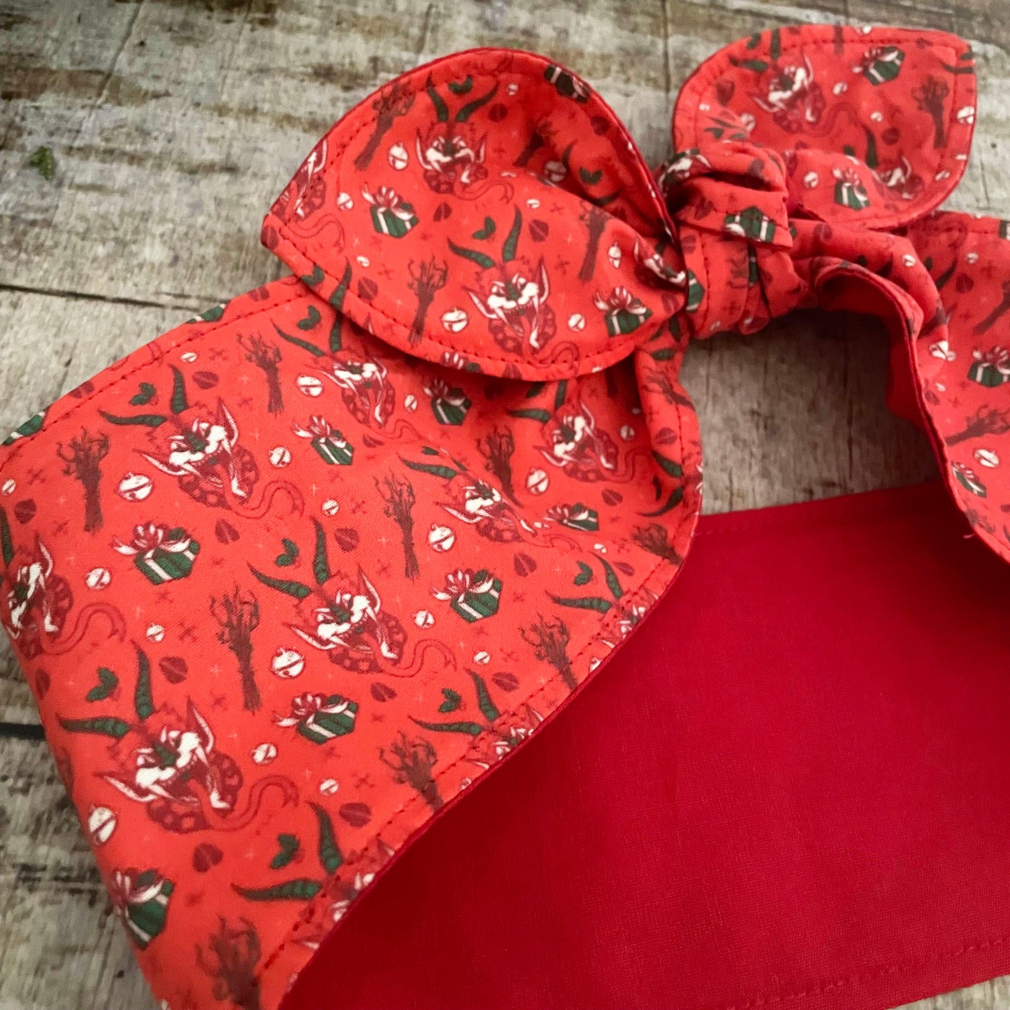 Haarband Krampus Creepmas Bandana Rockabilly Weihnachten rot