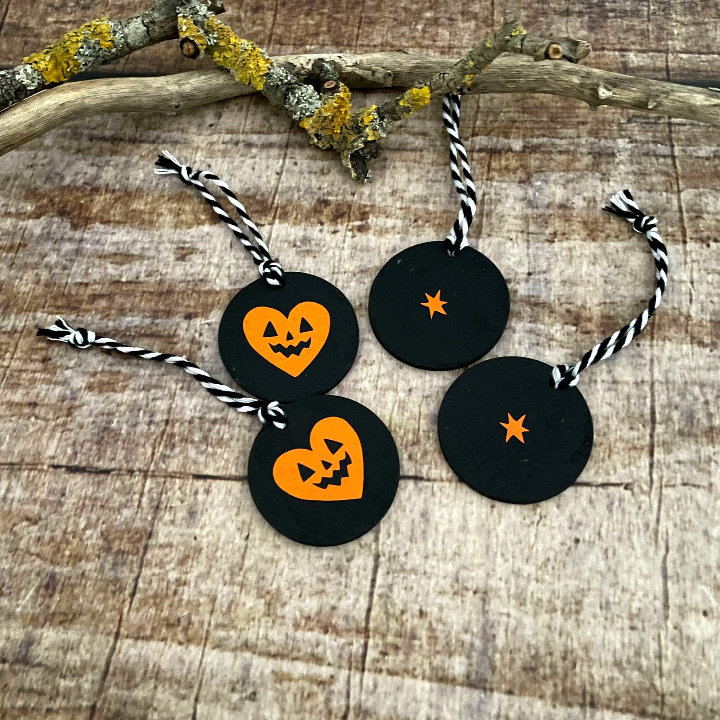 Ornament Holz-Anhänger Halloween Heart 3cm Valloween