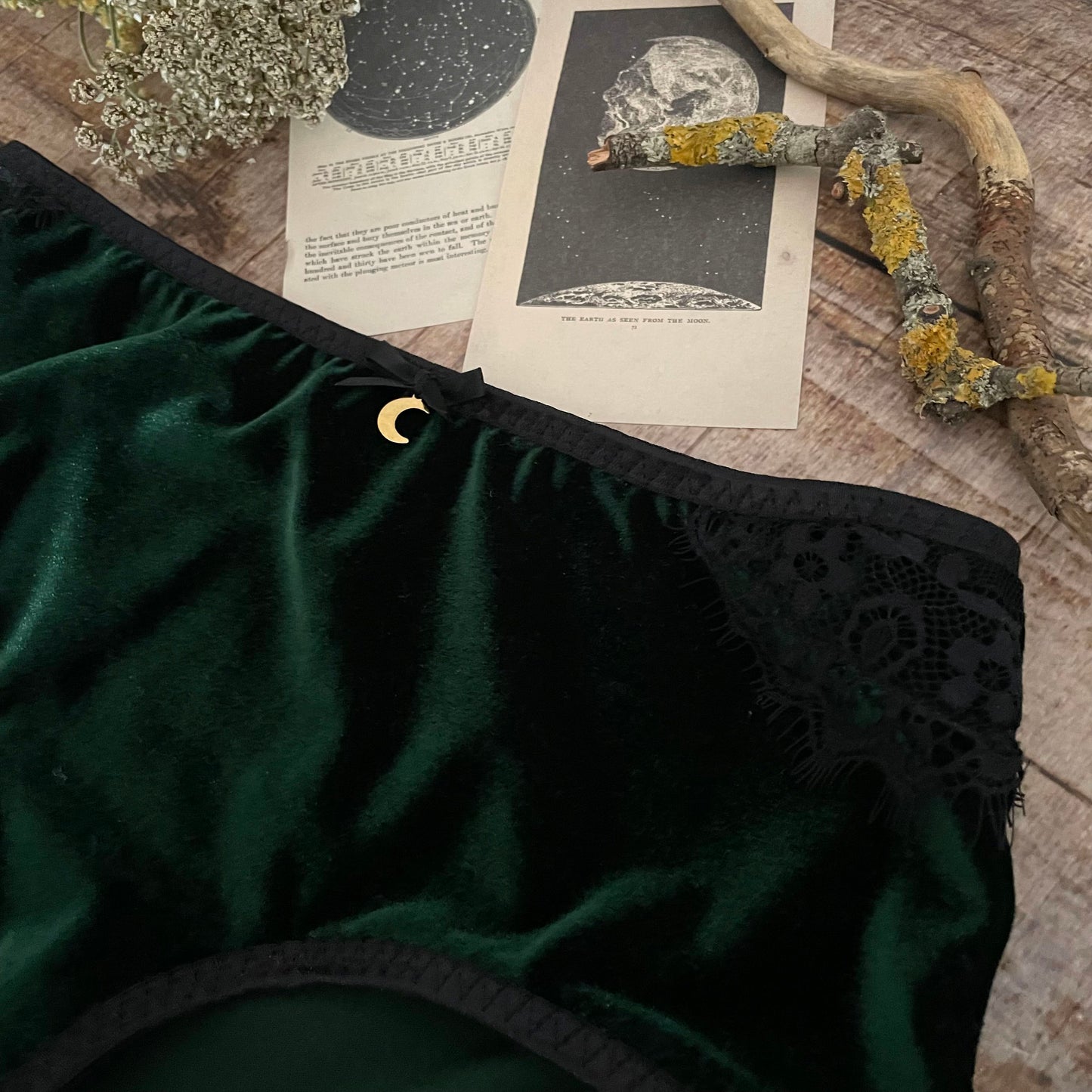 Panties Hipster Slip Green Velvet Witch