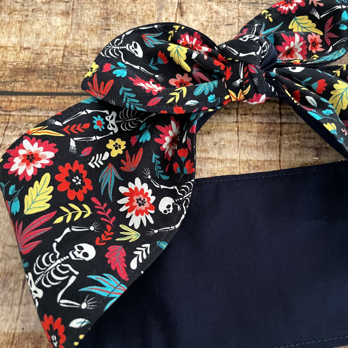 Haarband Rockabilly Happy Skeletons dunkelblau