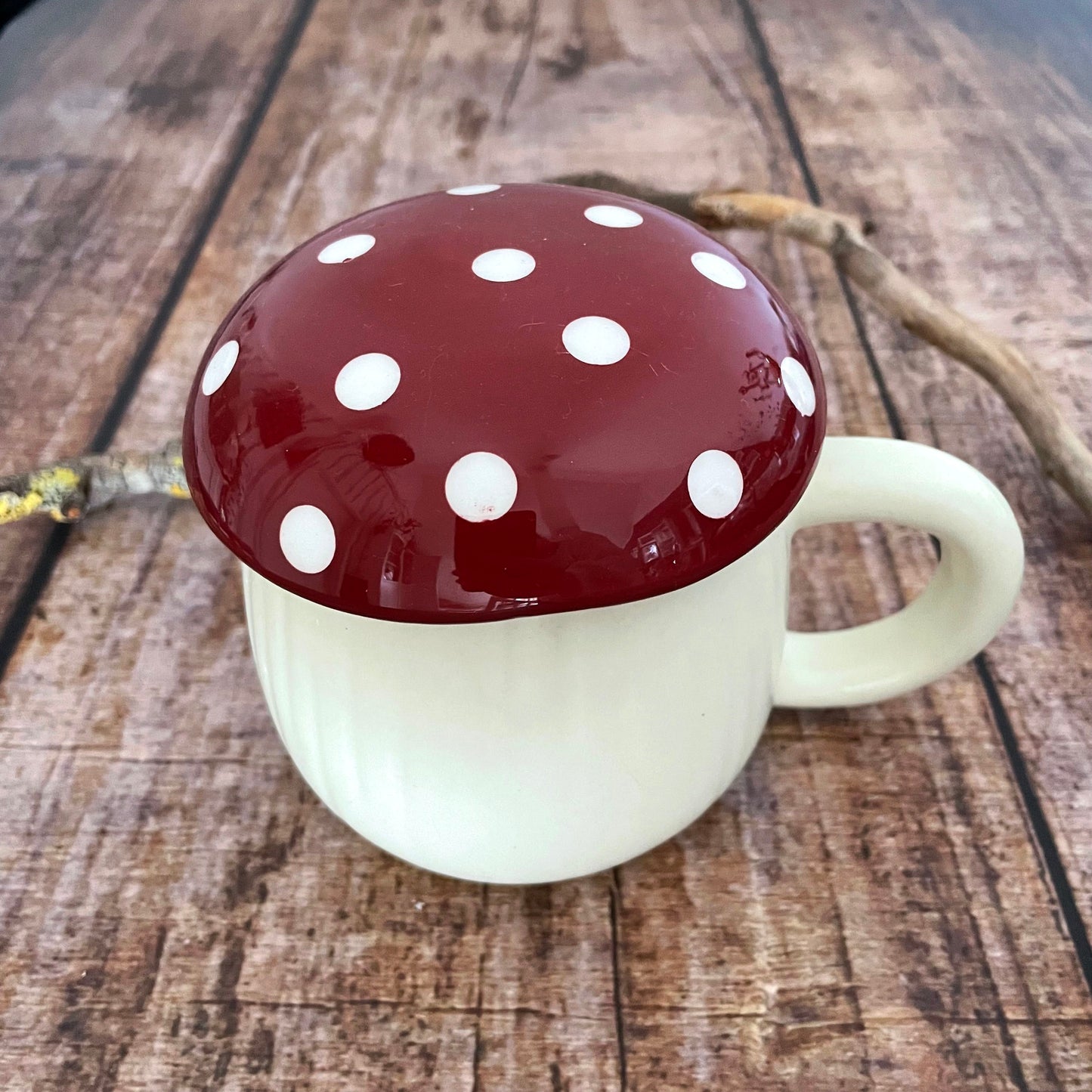 Tasse mit Deckel Fliegenpilz Cottagecore Pilz