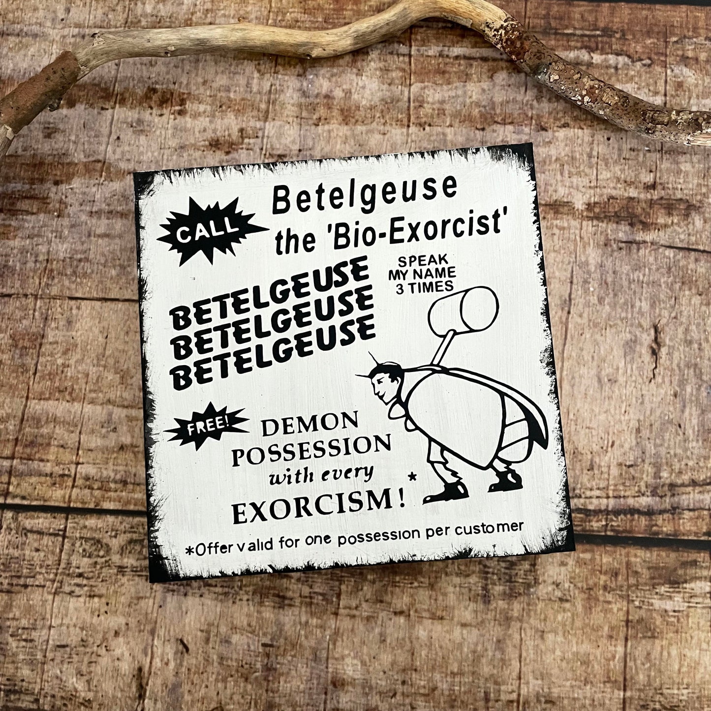 Holzblockschild Dekoschild Betelgeuse Gothic