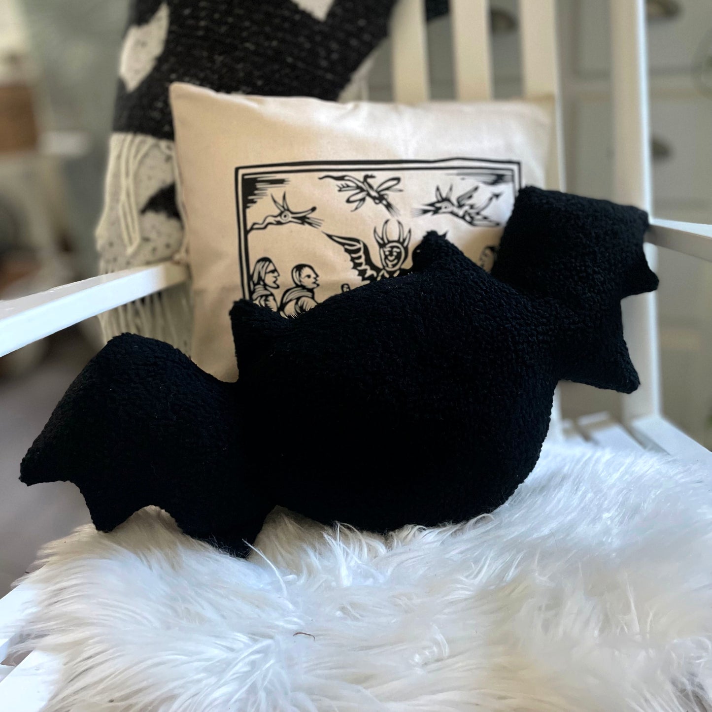Kissen Fledermaus Teddyplüsch Halloween