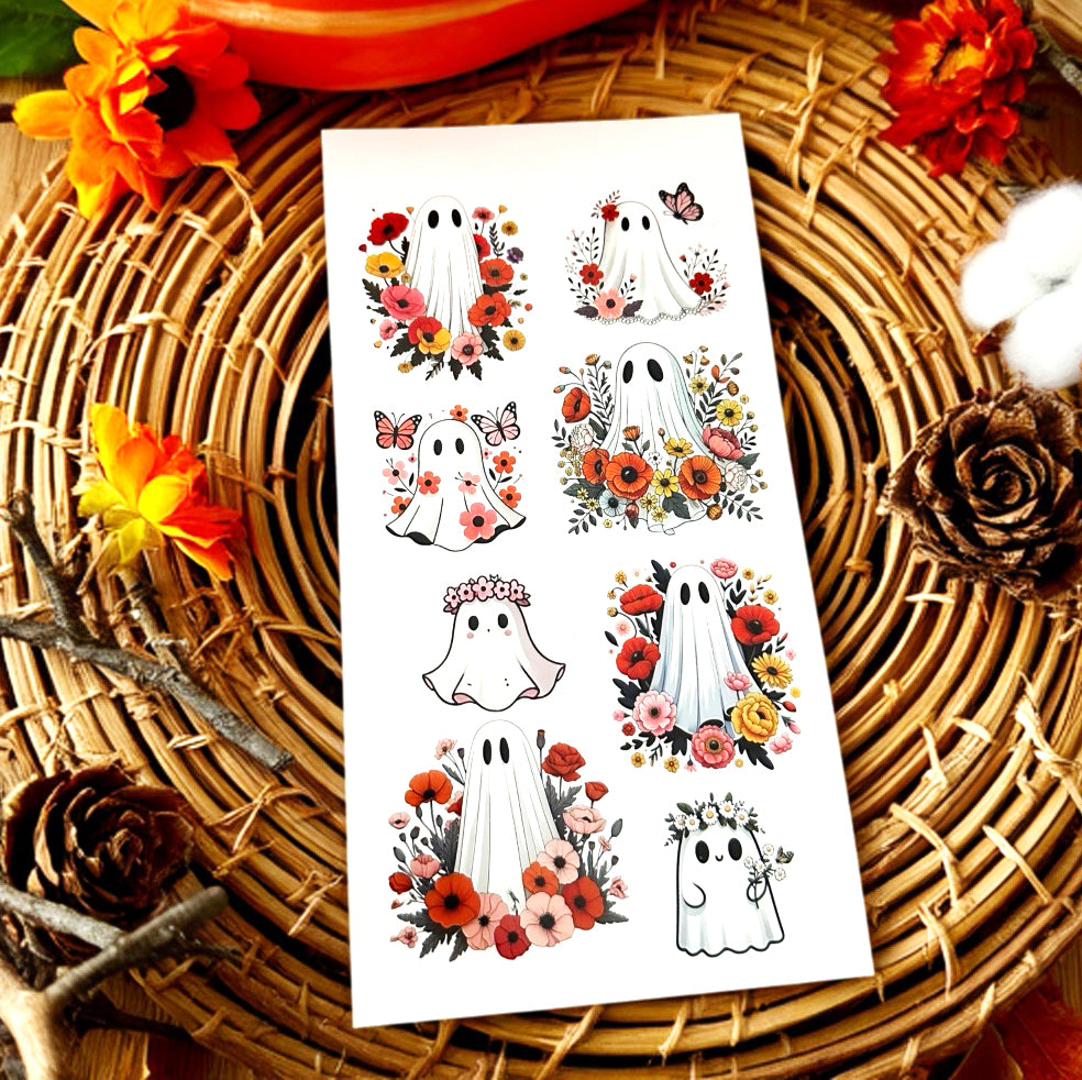 Stickerbogen Happy flower ghosts