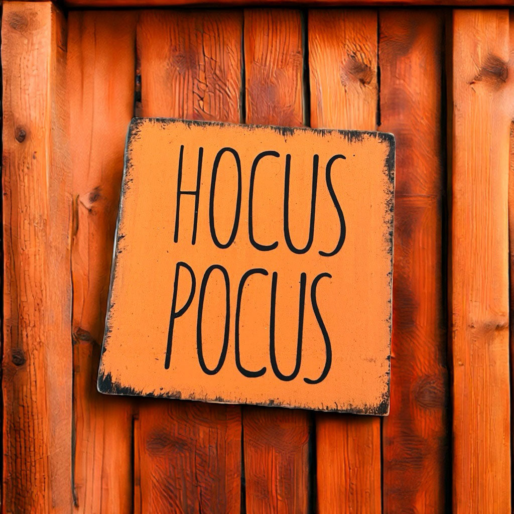 Holzschild mini Halloween BOO & HOCUSPOCUS