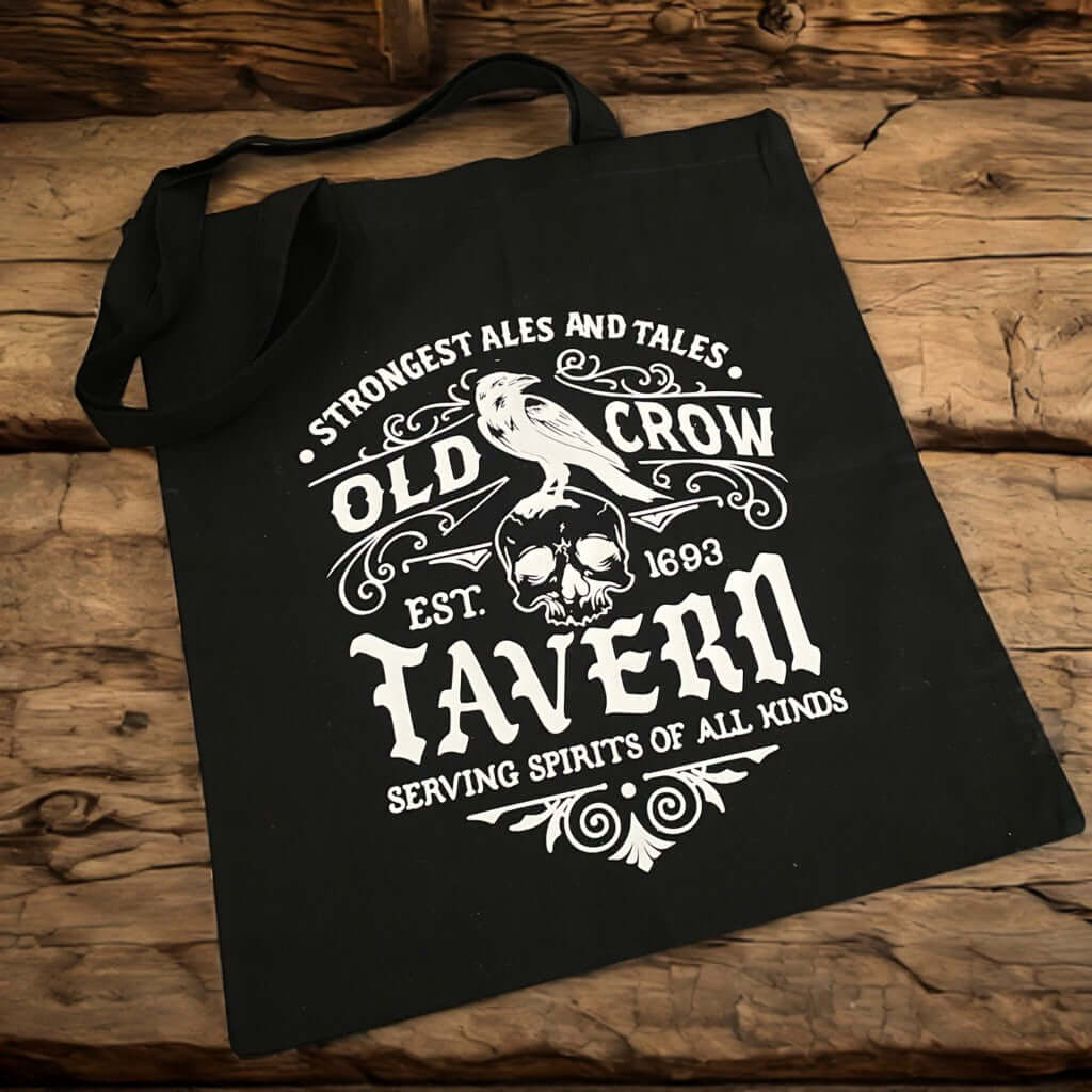 Stoffbeutel Old Crow Tavern gothic schwarz