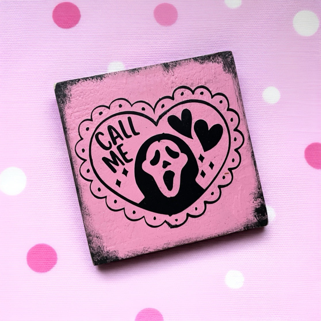 Holzschild Valloween Valentinstag Spooky Farmhouse
