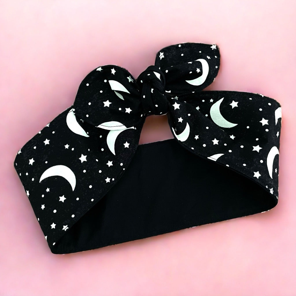 Haarband Rockabilly Mond & Sterne glow in the dark gothic