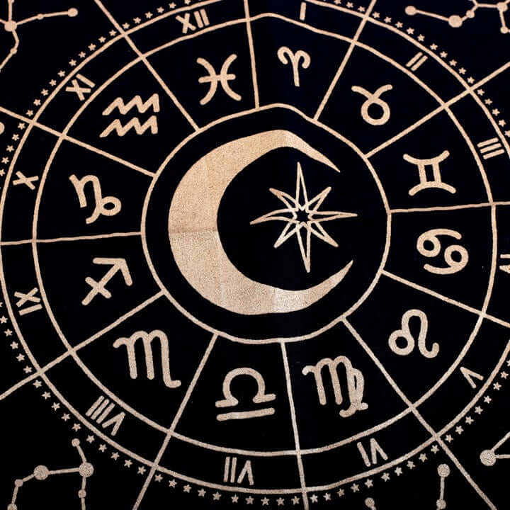 Altartuch Astrologie schwarz gold