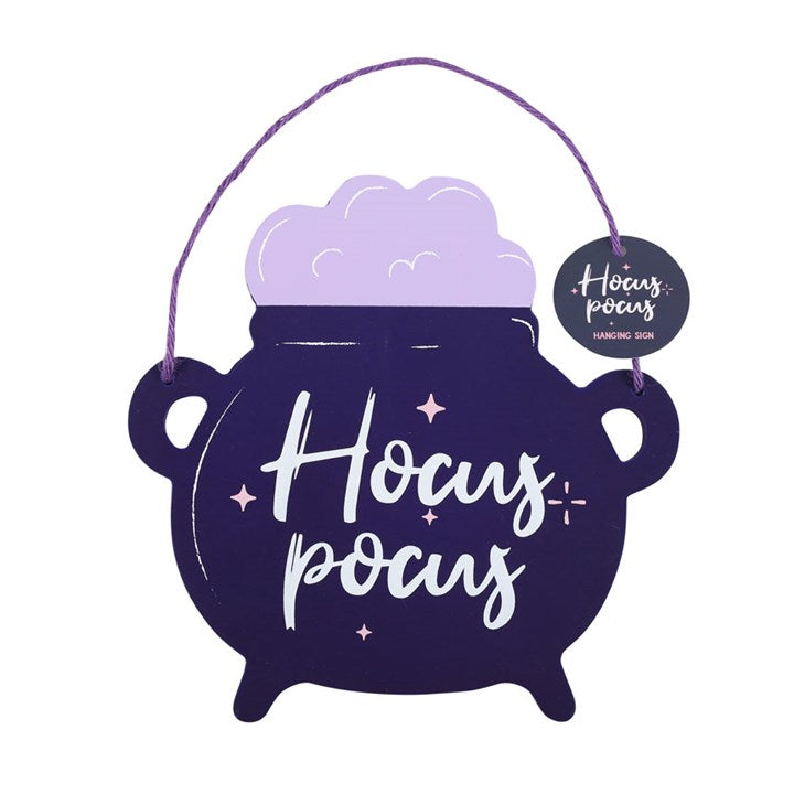 Holzschild Dekoschild HOCUSPOCUS Hexenkessel