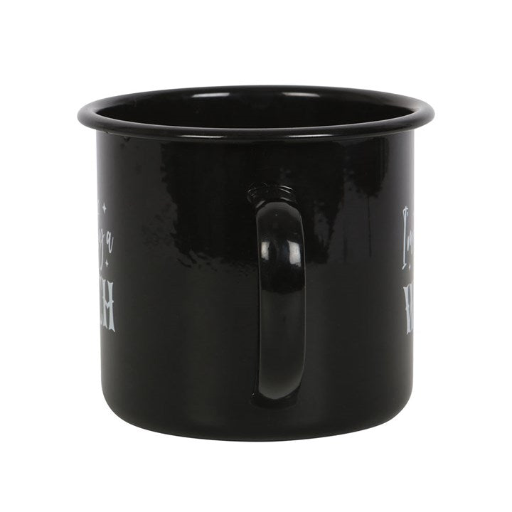 Tasse Emaille Secretly a Witch schwarz Becher