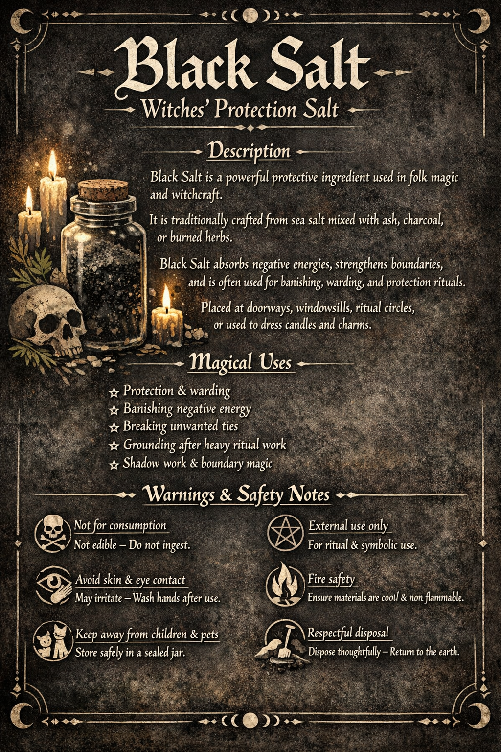 Spell Jar Schwarzes Salz Talisman Hexensalz