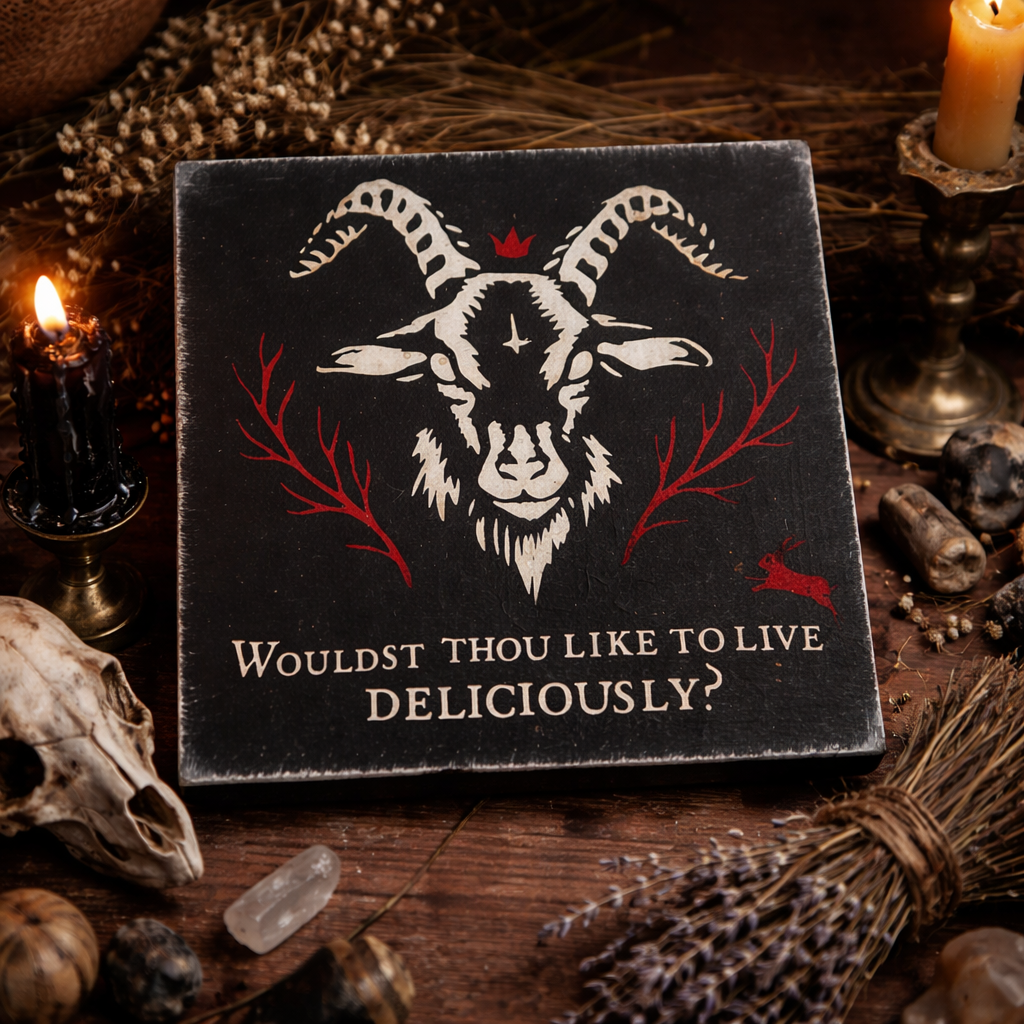 Holzschild Wouldst Thou Like to Live Deliciously?